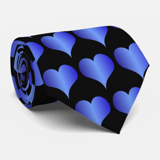 Blue Hearts Design Krawatte (Gerollt)