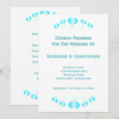 Blue Hearts Design Wedding Programm (Vorne/Hinten)