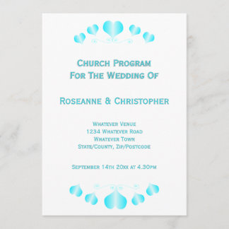 Blue Hearts Design Wedding Programm