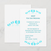 Blue Hearts Design Wedding RSVP Karte (Vorne/Hinten)