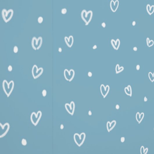 Blue Hearts & Dots Pattern – Cute Hand-Drawn Desig Tapete (Naht)