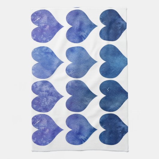 Blue Hearts Geschirrtuch (Vertikal)