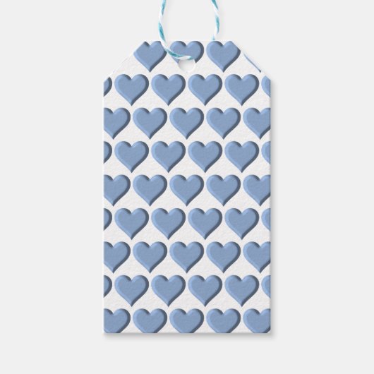 Blue Hearts Gift Tags Geschenkanhänger (Vorderseite)