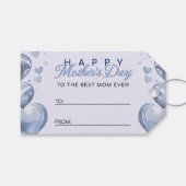 Blue Hearts Happy Mother's Day Geschenkanhänger (Vorderseite (Horizontal))