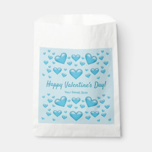 Blue Hearts Happy Valentine's Day & Custom Text Geschenktütchen