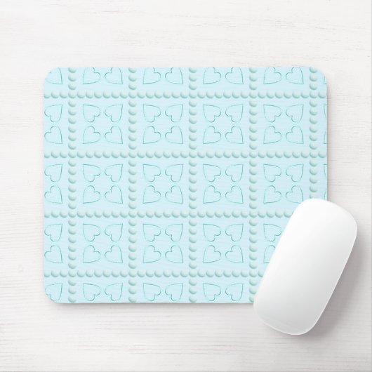 Blue Hearts Mousepad (Mit Mouse)