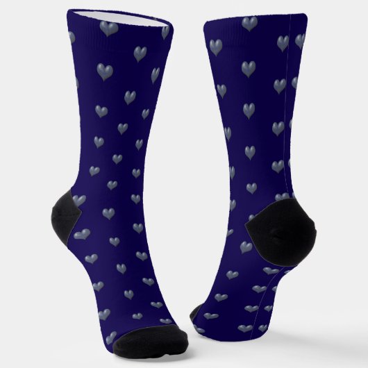 Blue Hearts on Blue Socken (Gewinkelt)