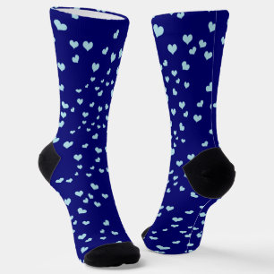 Blue Hearts on Dark Blue Socken