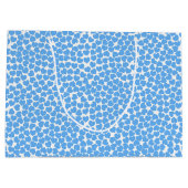 Blue Hearts on White Große Geschenktüte (Rückseite)