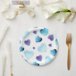 Blue Hearts Pappteller