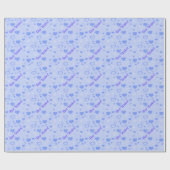 Blue Hearts Pattern Wedding Geschenkpapier (Flach)