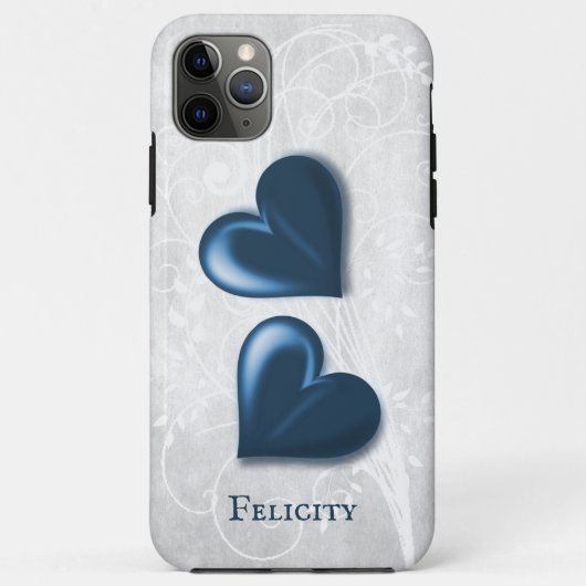 Blue Hearts Personalisiert Case-Mate iPhone Case (Rückseite)
