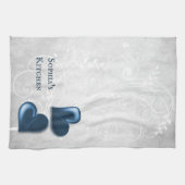 Blue Hearts Personalisiert Kitchtuch Geschirrtuch (Horizontal)