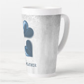 Blue Hearts Personalisiert Latte Tasse (Rechte Ecke)