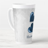 Blue Hearts Personalisiert Latte Tasse (Linke Ecke)