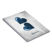 Blue Hearts Personalisiert Notebook Notizblock (Rechte Seite)
