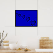 Blue Hearts Poster (Küche)