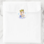 Blue Hearts Prince Baby Boy Dusche Personalisiert Runder Aufkleber (Tasche)