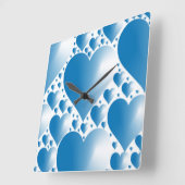 BLUE HEARTS QUADRATISCHE WANDUHR (Winkel)