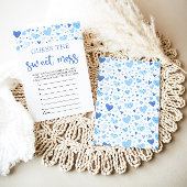 Blue Hearts Raten Sie das Sweet Mess Baby Shower G Einladung