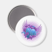 Blue Hearts Rose und Flüge Magnet (Vorderseite/Rückseite)