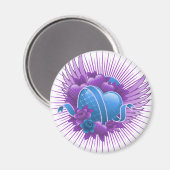 Blue Hearts Rose und Flüge Magnet (Vorderseite/Rückseite)