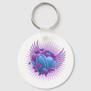 Blue Hearts Rose und Flüge Schlüsselanhänger