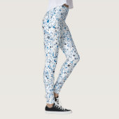 Blue Hearts Spritzer Paint, Abstrakt Leggings (Rechts)