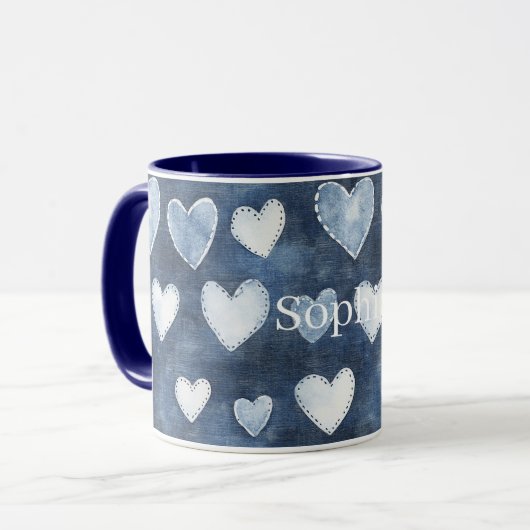 Blue Hearts Tasse (Vorderseite Links)