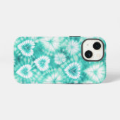Blue Hearts Tie Dye iPhone Hülle (Rückseite (Horizontal))