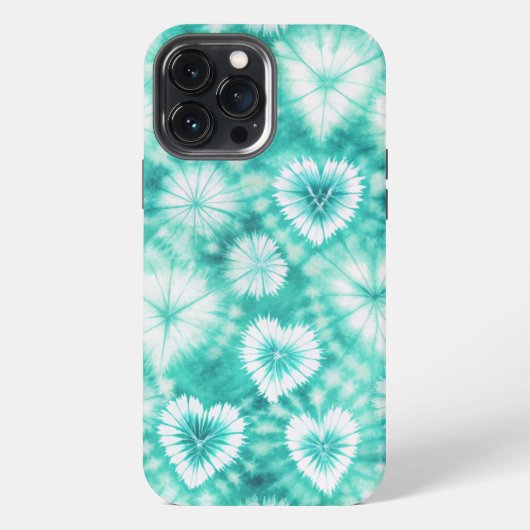 Blue Hearts Tie Dye iPhone Hülle (Rückseite)