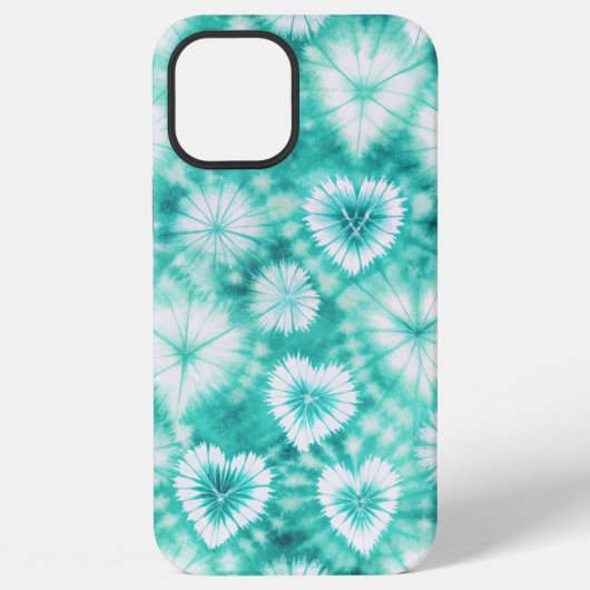 Blue Hearts Tie Dye iPhone Hülle (Rückseite)