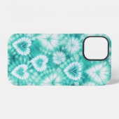 Blue Hearts Tie Dye iPhone Hülle (Rückseite (Horizontal))