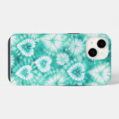 Blue Hearts Tie Dye iPhone Hülle (Rückseite (Horizontal))