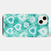 Blue Hearts Tie Dye iPhone Hülle (Rückseite (Horizontal))