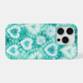Blue Hearts Tie Dye iPhone Hülle (Rückseite (Horizontal))