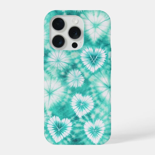 Blue Hearts Tie Dye iPhone Hülle (Rückseite)