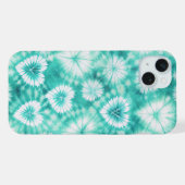 Blue Hearts Tie Dye iPhone Hülle (Rückseite (Horizontal))