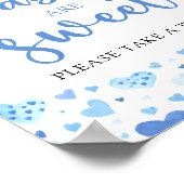 Blue Hearts Valentine Baby Shower Babies sind süß Poster (Ecke)