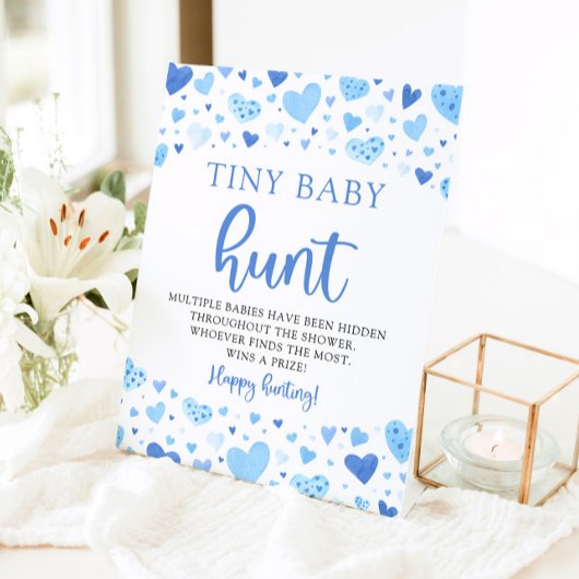 Blue Hearts Valentine Tiny Baby Hunt Showspiel Sockelschild