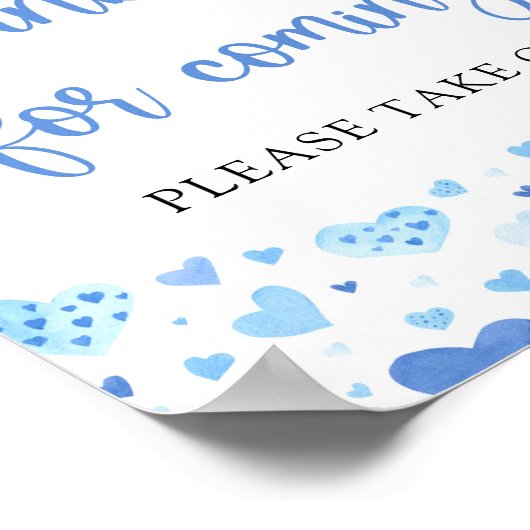 Blue Hearts Valentine Vielen Dank für Ihr Kommen. Poster (Ecke)