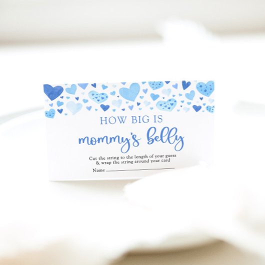 Blue Hearts Valentine Wie groß ist Mama's Bauch Begleitkarte