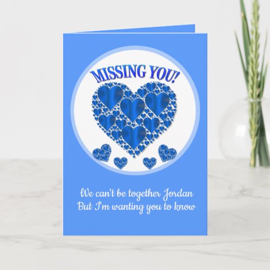 Blue Hearts Vermisst Karte (Vorderseite)