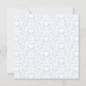 Blue Hearts Vintage Baby Shower Einladung (Rückseite)