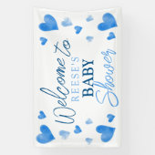 Blue Hearts Winter Baby Dusche Begrüßungsbanner Banner (Vertikal)