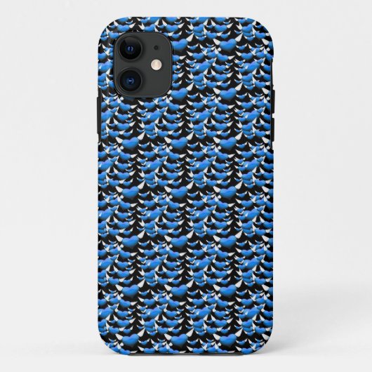 Blue Hearts with Wings on Black Case-Mate iPhone Hülle (Rückseite)