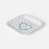 Blue Hearts Wreath eine kleine Sweetheart Baby Dus Pappteller (Gewinkelt)