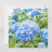 Blue Heaven, Blumen, Hochzeitsreise Set Einladung (Rückseite)