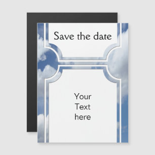 Blue Heaven Clouds + Ihr Text und Ihre Ideen Magneteinladung