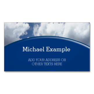 Blue Heaven Clouds + Ihr Text und Ihre Ideen Magnetische Visitenkarte